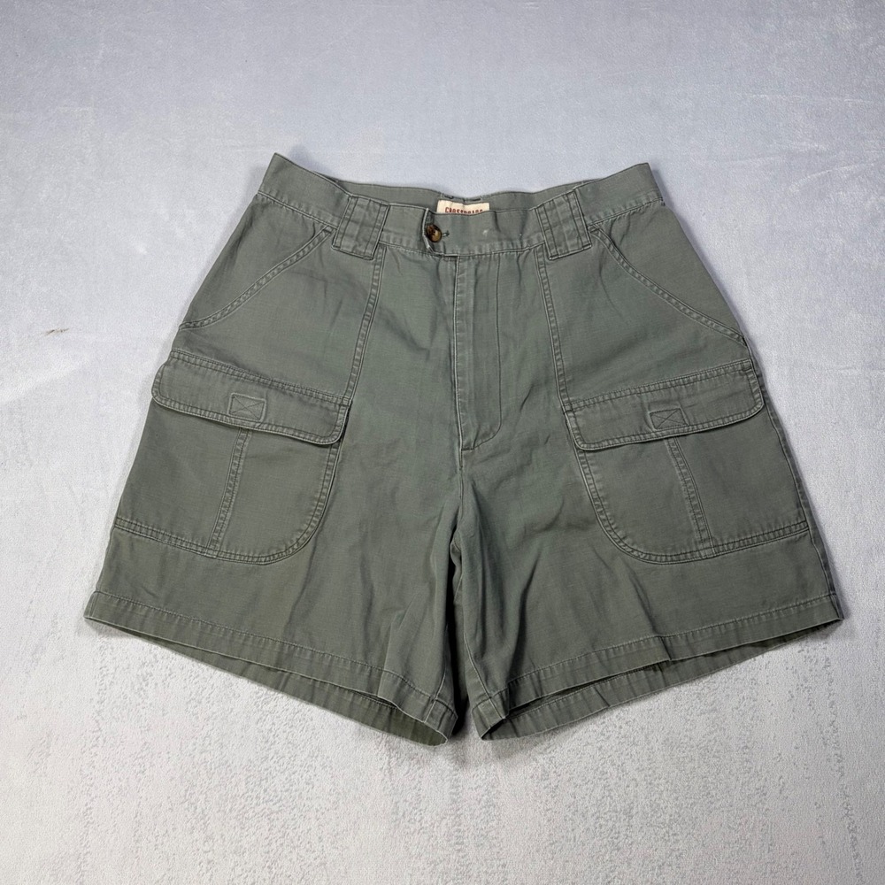 Crossroads Womens Olive Green Cargo Shorts Size 12 High Rise Cotton Utility 2410